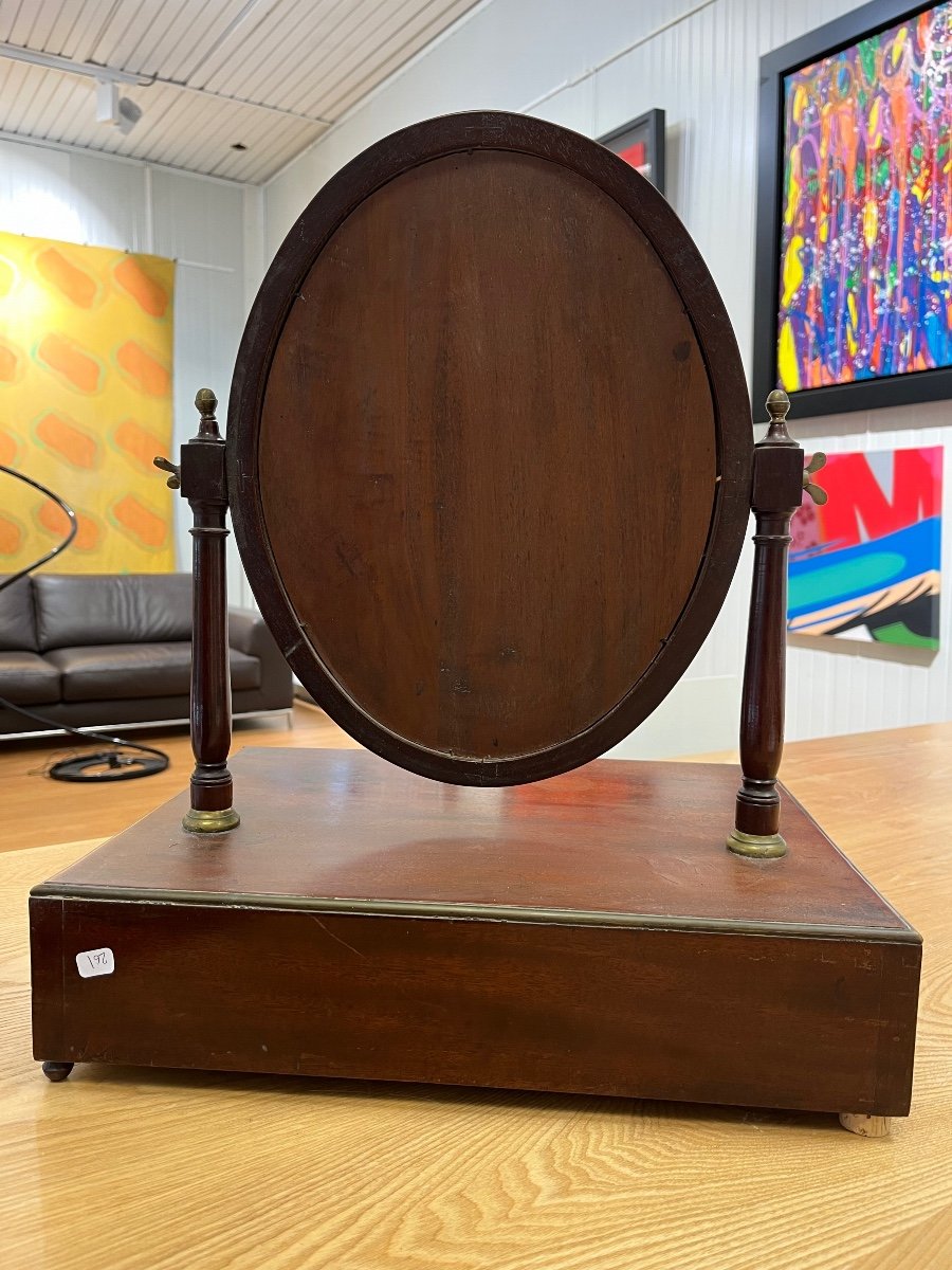 Small Psyche Dressing Table In Mahogany And Golden Brass-photo-2