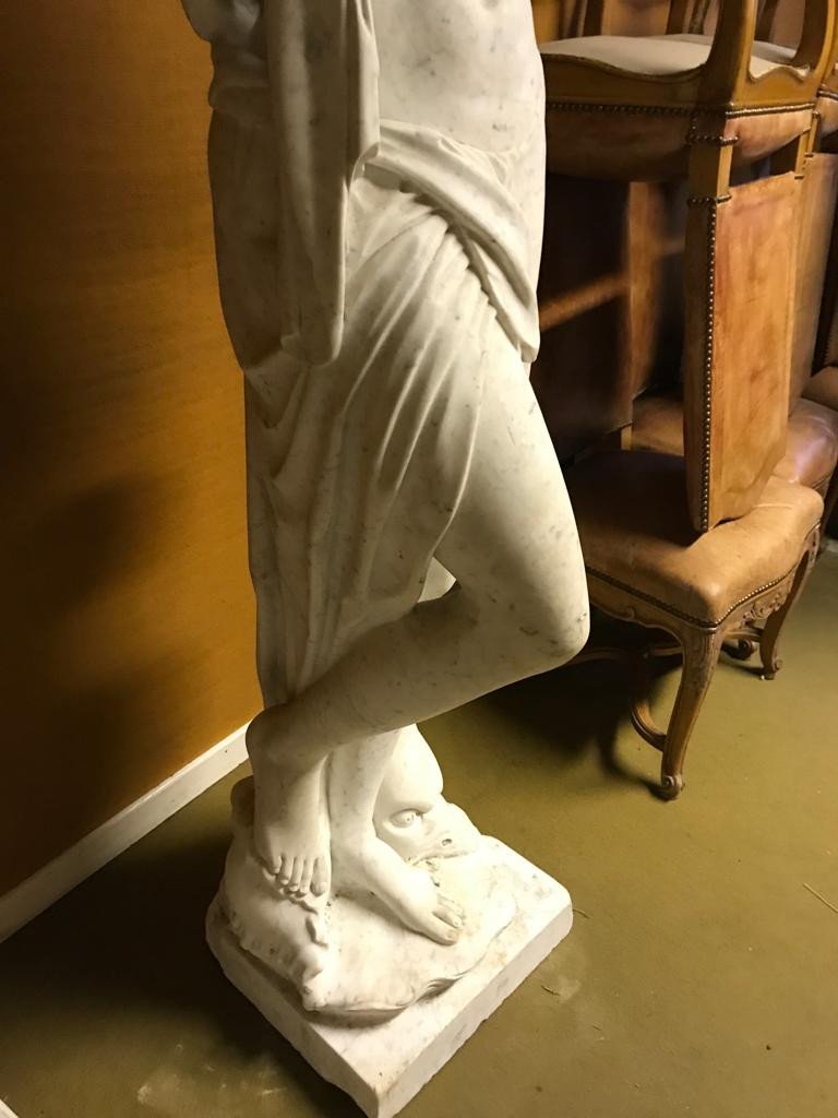 Very Large Marble Sculpture Signed Jean-baptiste Boudard (c.1715-1773)-photo-4