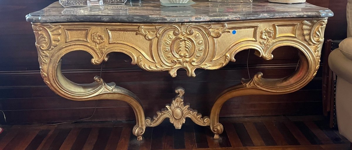Napoleon III Golden Wood Console 