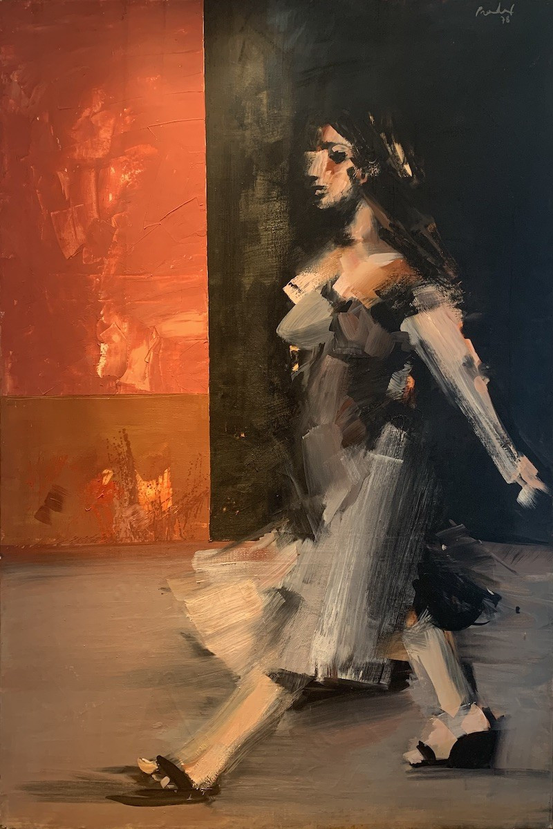 Carlos PRADAL "La passante" - huile sur toile de taille exceptionnelle -photo-2