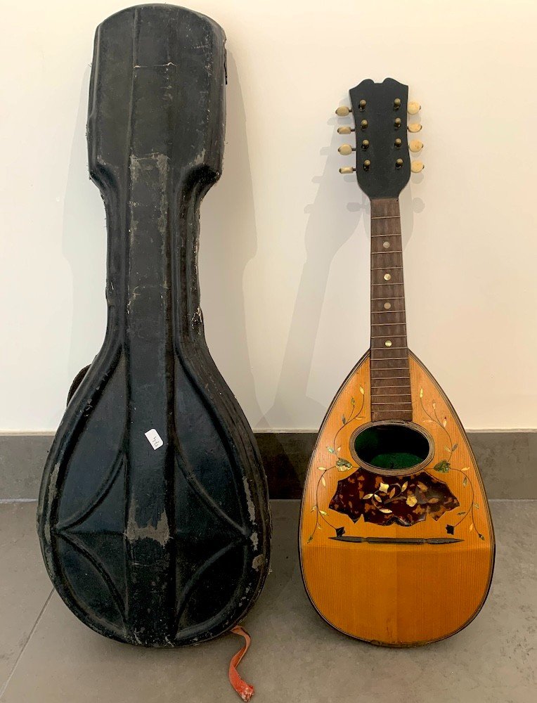 Antique Mandolin With Mother-of-pearl Inlay - Gautié Toulouse - In Its Box