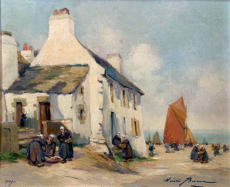 Henri Buron (1880 - 1969) - Huile Sur Bois-photo-2