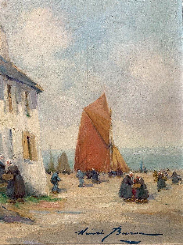 Henri Buron (1880 - 1969) - Huile Sur Bois-photo-3