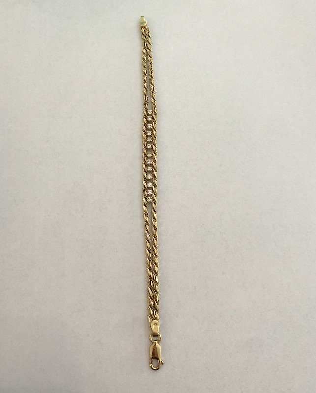 Bracelet Or Jaune - Double Maille-photo-2