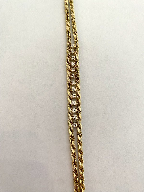 Bracelet Or Jaune - Double Maille-photo-4