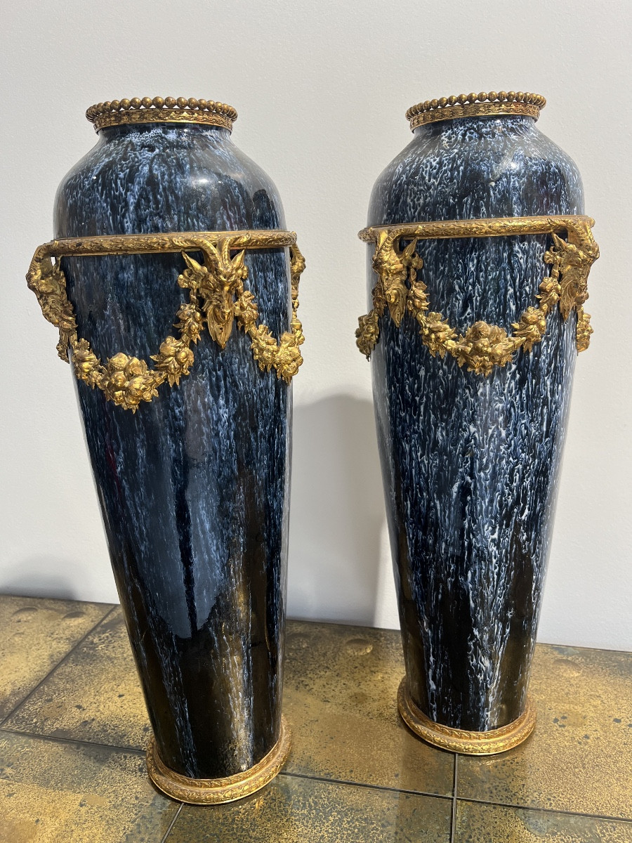Pair Of “la Louvière” Vases
