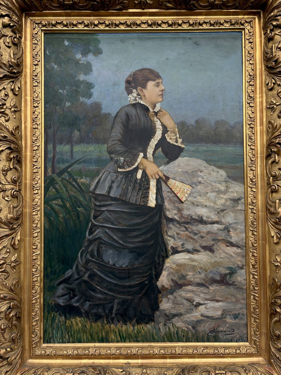 Oil On Canvas By Pierre Bonnaud (1865 - 1930) - Portrait-photo-2