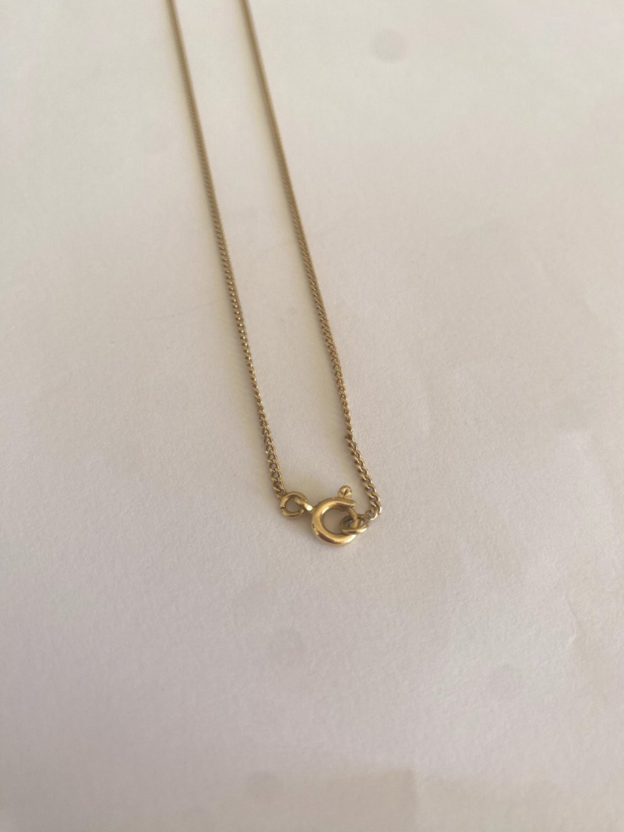 Collier en Or 18 Carats avec Pendentif Croix Sertie d’un Diamant-photo-3