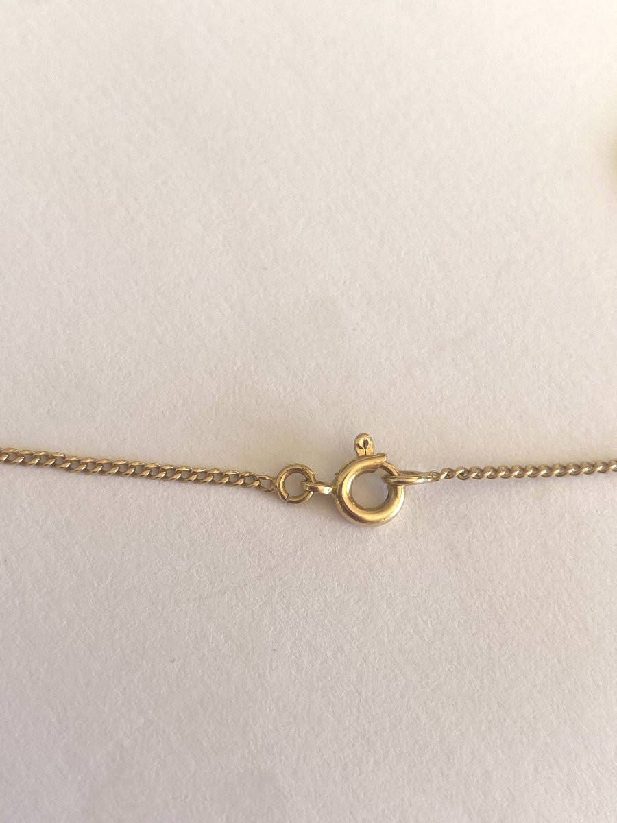 Collier en Or 18 Carats avec Pendentif Croix Sertie d’un Diamant-photo-4