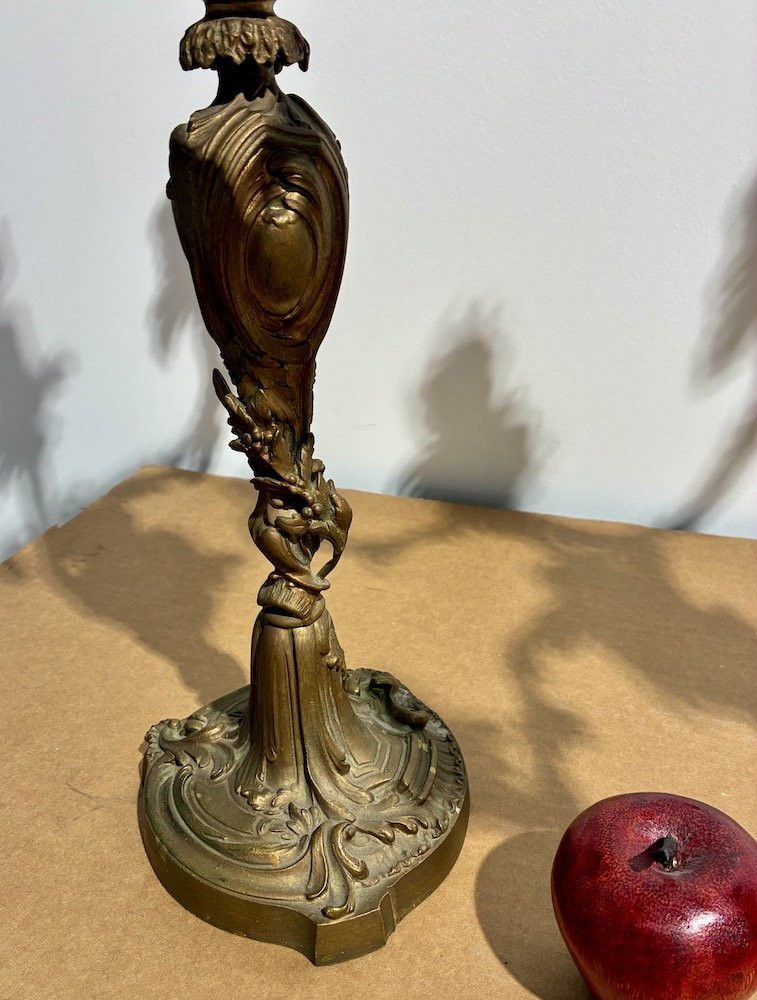 Pair Of Napoleon III Bronze Candlesticks-photo-2