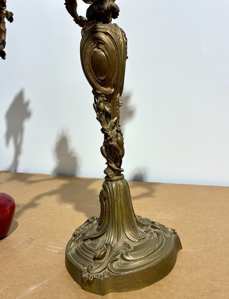 Pair Of Napoleon III Bronze Candlesticks-photo-4