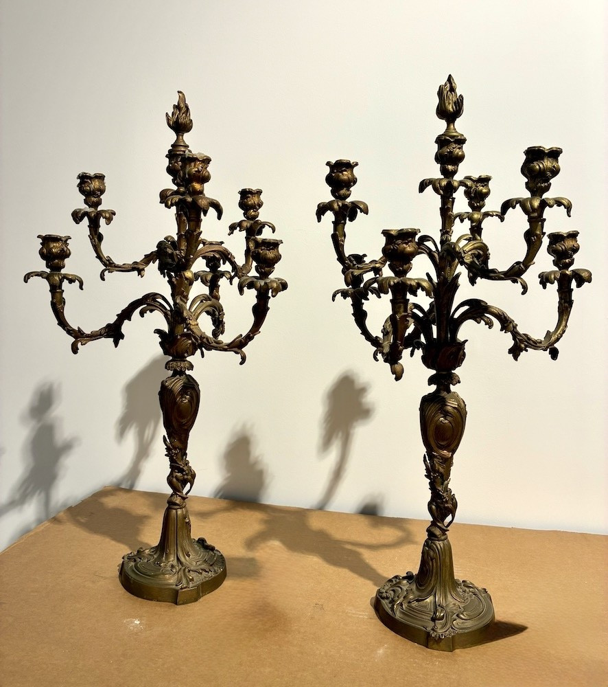 Pair Of Napoleon III Bronze Candlesticks