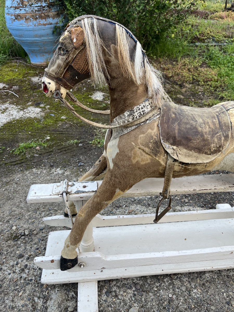 1900s Leather Horse In Working Order -photo-2