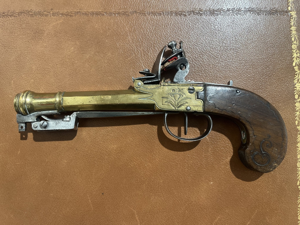 18th Century Naval Pistol With Bayonet -photo-2