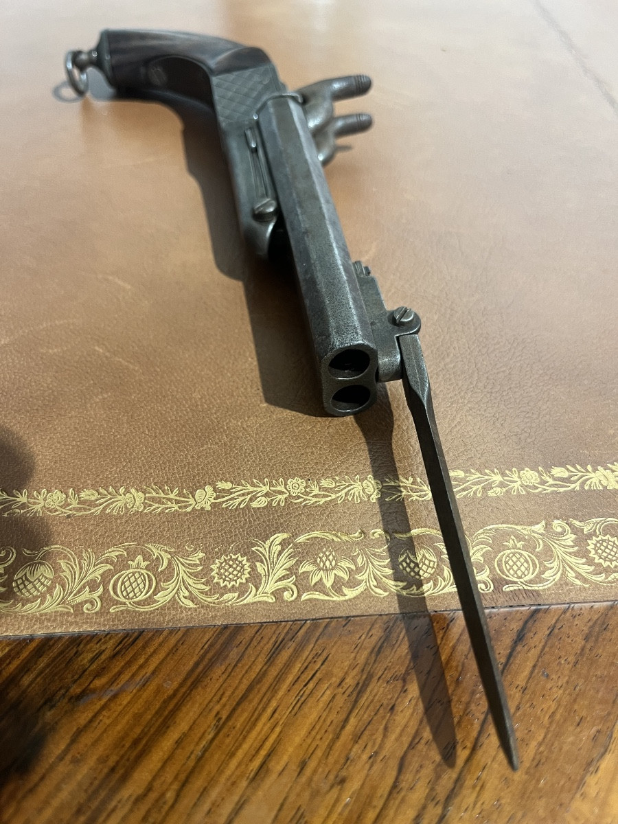 Double-barreled Pistol With Bayonet -photo-4