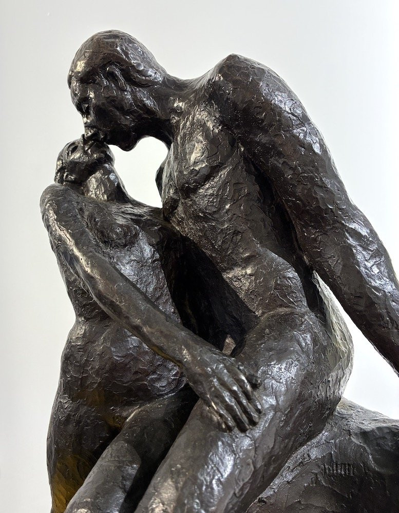 Sculpture en bronze "Le baiser"-photo-4