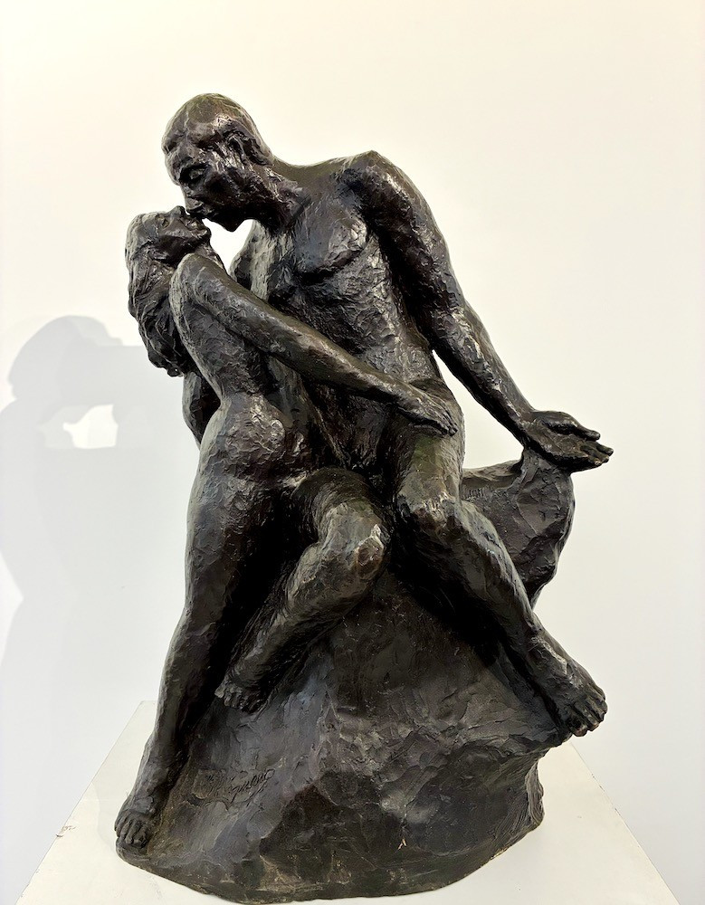 Sculpture en bronze "Le baiser"