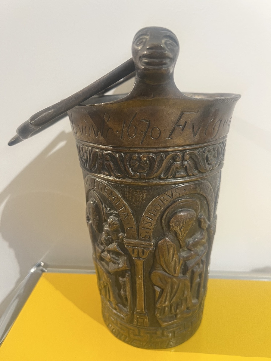 19th Century Bronze Holy Water Bucket -photo-2