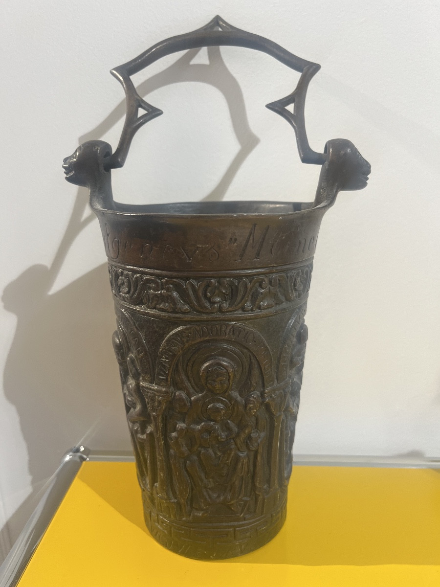 19th Century Bronze Holy Water Bucket 