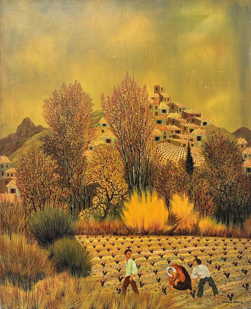Max SAVY (1918-2010) " Paysage mordoré" Huile sur toile-photo-2