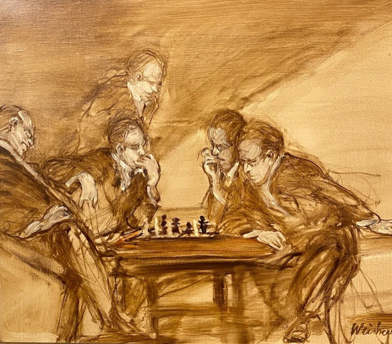 Claude Weisbuch (1927 - 2014) -   Les joueurs d'échecs-photo-2