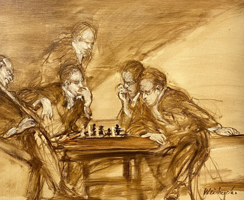 Claude Weisbuch (1927 - 2014) -   Les joueurs d'échecs-photo-2