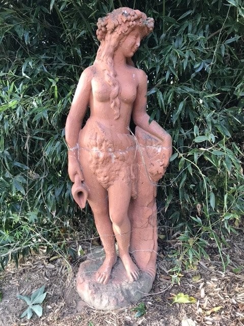 Large Female Statue In Terracotta - Spirit Of The XVIIIᵉ Century