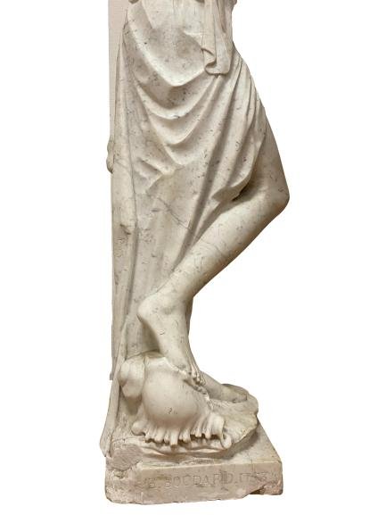 Very Large Marble Sculpture Signed Jean-baptiste Boudard (c.1715-1773)-photo-3
