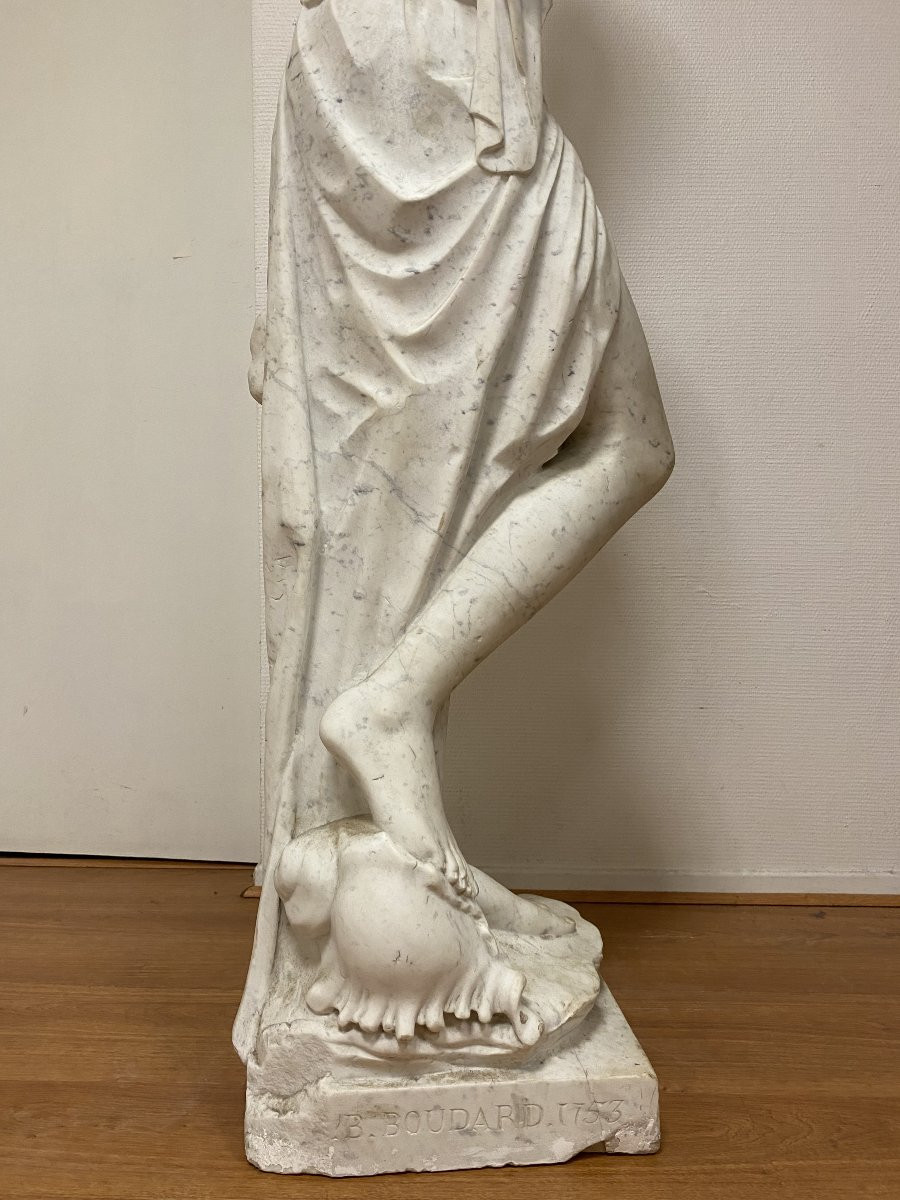 Very Large Marble Sculpture Signed Jean-baptiste Boudard (c.1715-1773)-photo-3