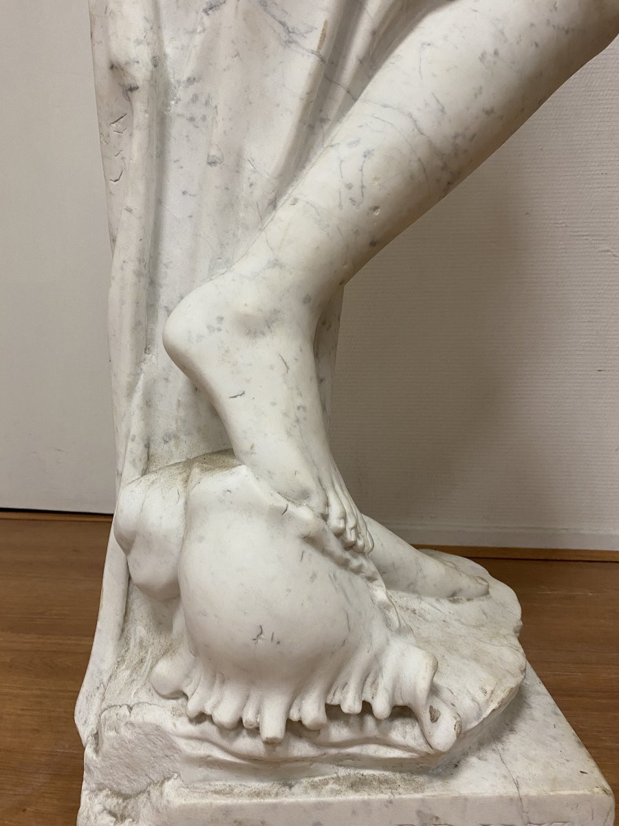 Very Large Marble Sculpture Signed Jean-baptiste Boudard (c.1715-1773)-photo-5