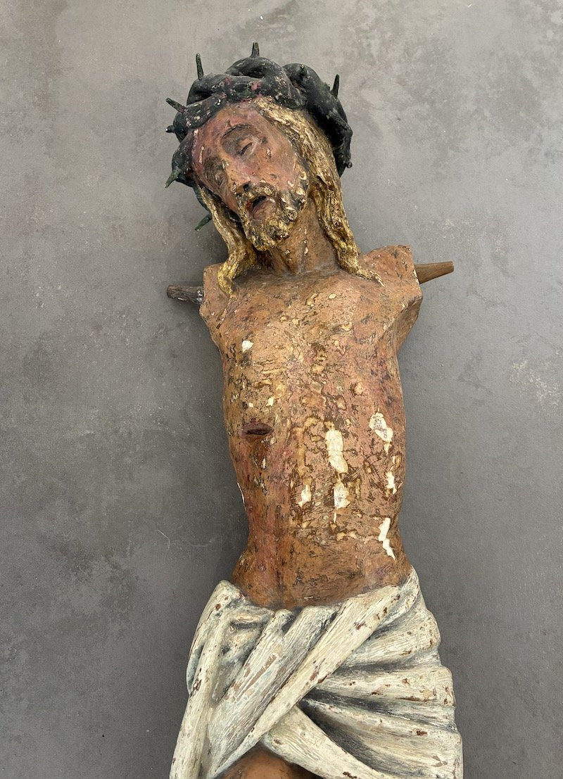 Christ In Carved Wood - 17th Century-photo-3