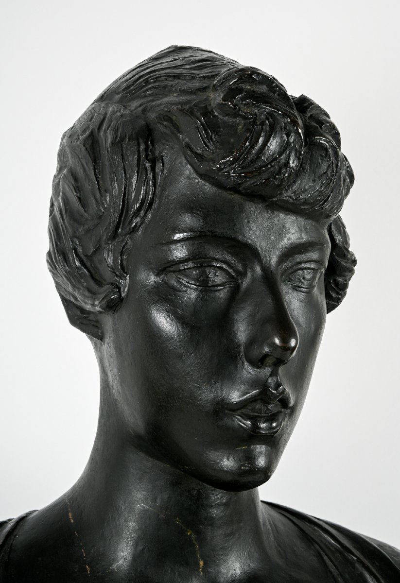 Ernest Léon DRIVIER (1878-1951) Buste de Mademoiselle J.Jossonne, dite La jeune américaine-photo-2