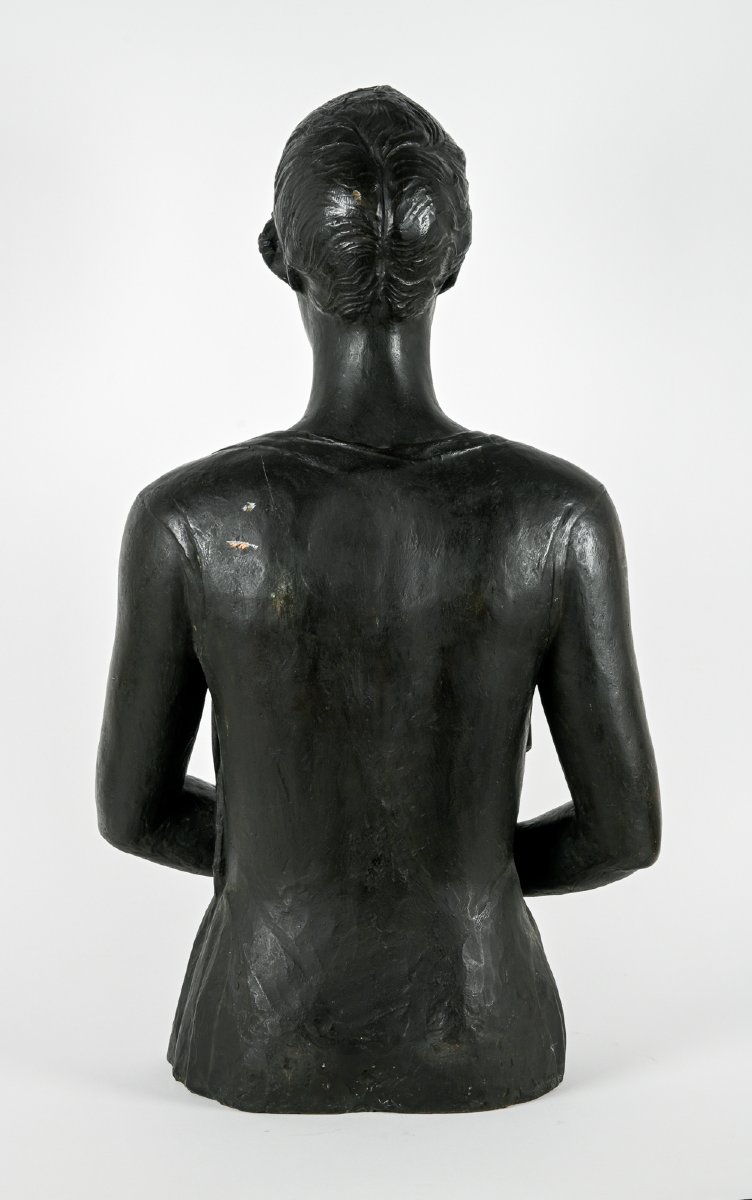 Ernest Léon DRIVIER (1878-1951) Buste de Mademoiselle J.Jossonne, dite La jeune américaine-photo-1