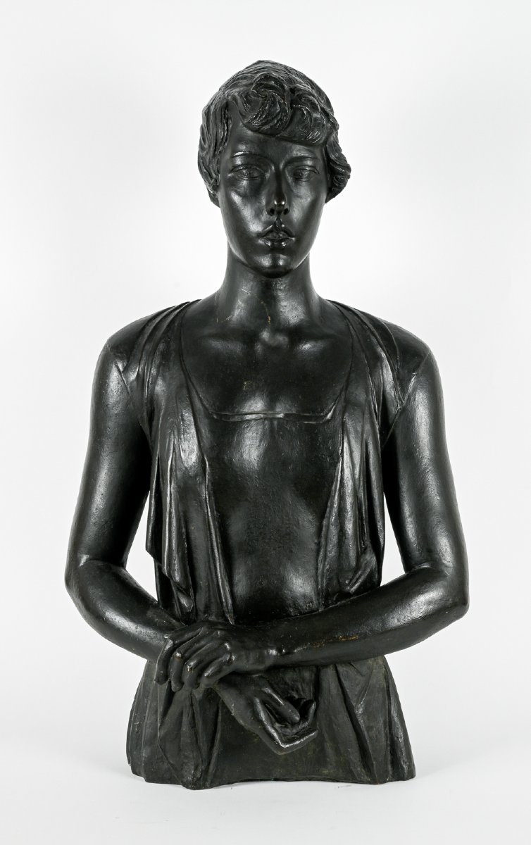 Ernest Léon DRIVIER (1878-1951) Buste de Mademoiselle J.Jossonne, dite La jeune américaine