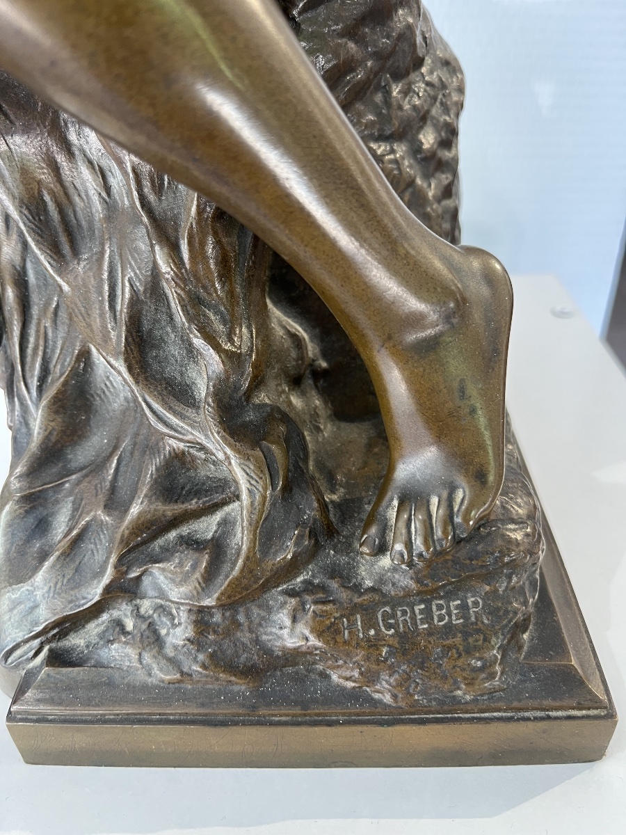 Henri-Léon Gréber (1855-1941) Sculpture "La pensée"-photo-1