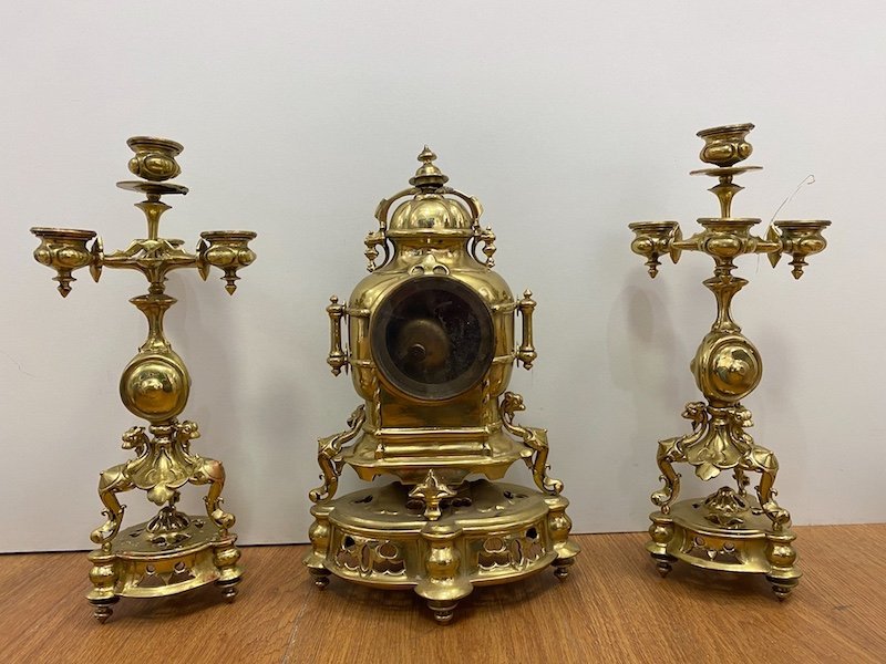 Garniture époque Napoléon III en bronze doré -photo-6