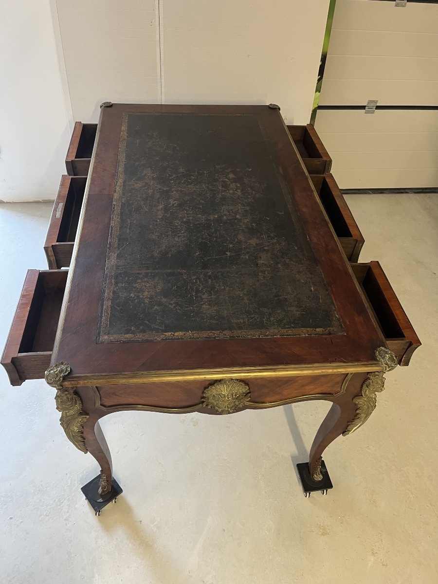 Bureau plat style Louis XV des années 1880/1900-photo-2