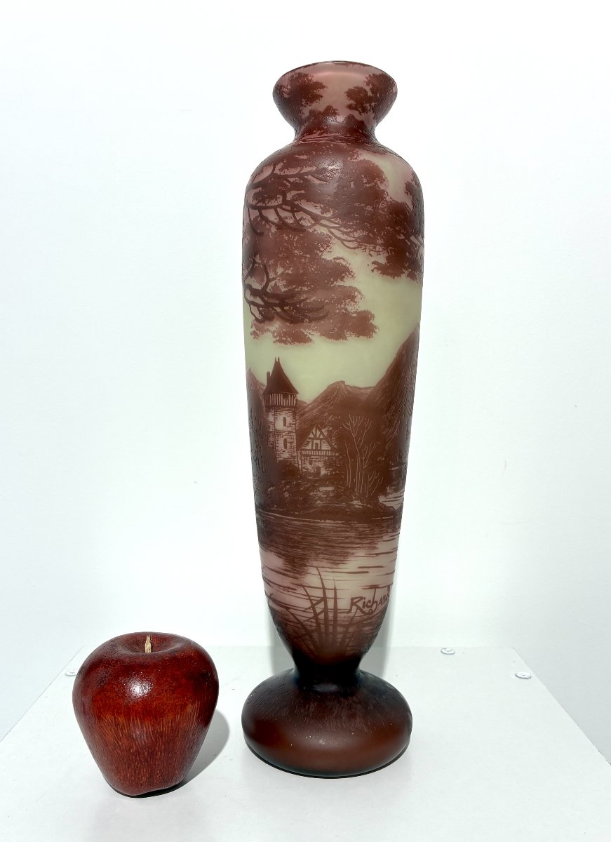Grand vase verre multicouche signé Richard-photo-4