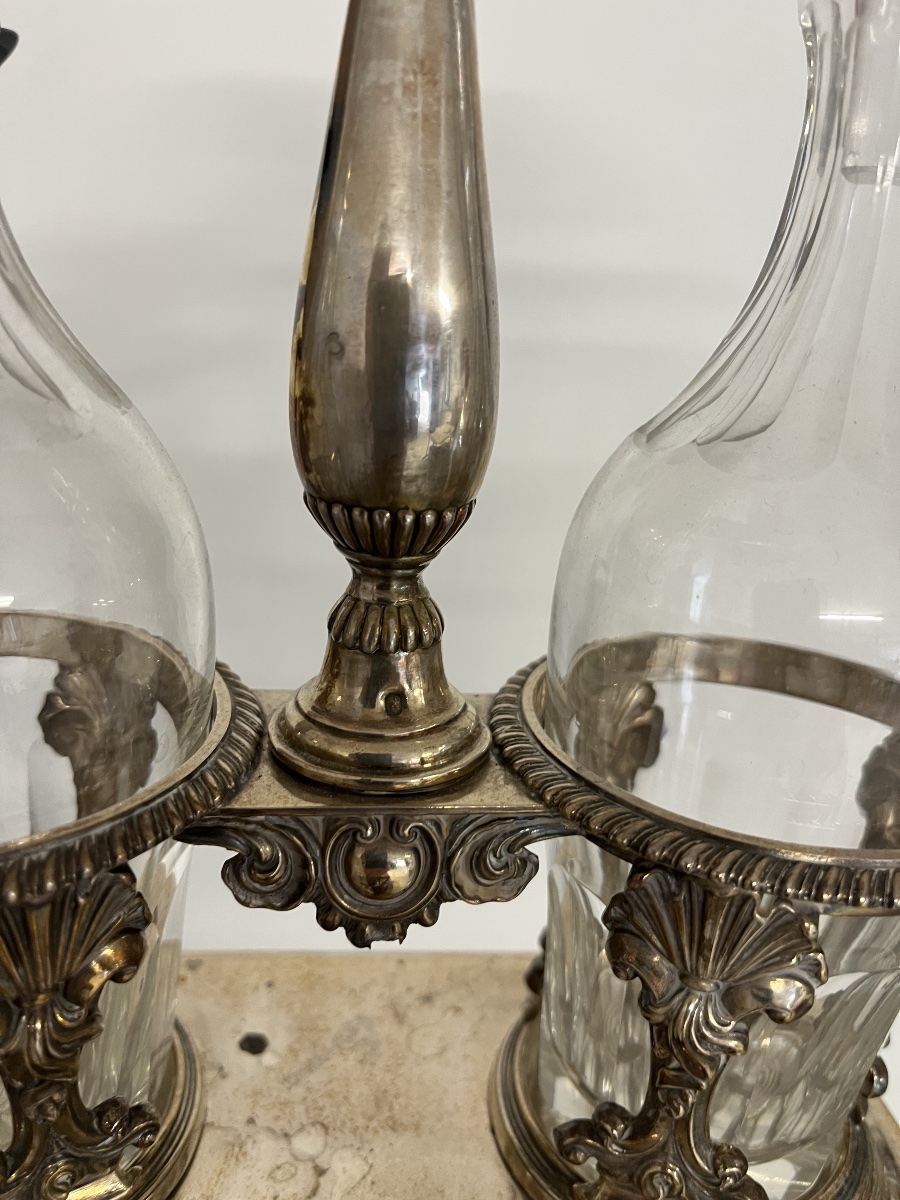 Oil And Vinegar Cruet With Minerva Hallmark-photo-3
