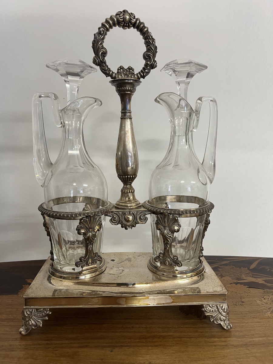 Oil And Vinegar Cruet With Minerva Hallmark