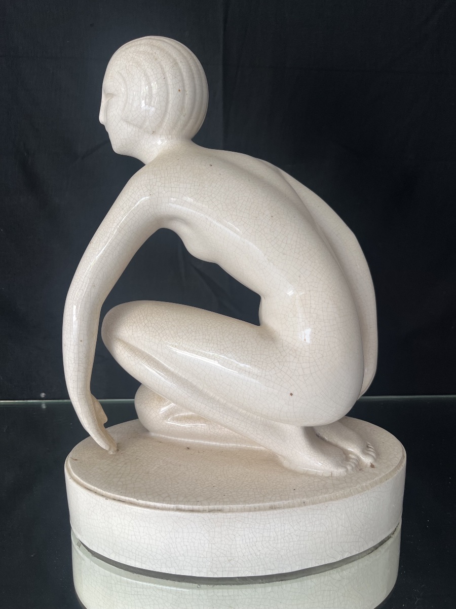 Sculpture en faïence craquelés 1925-photo-3