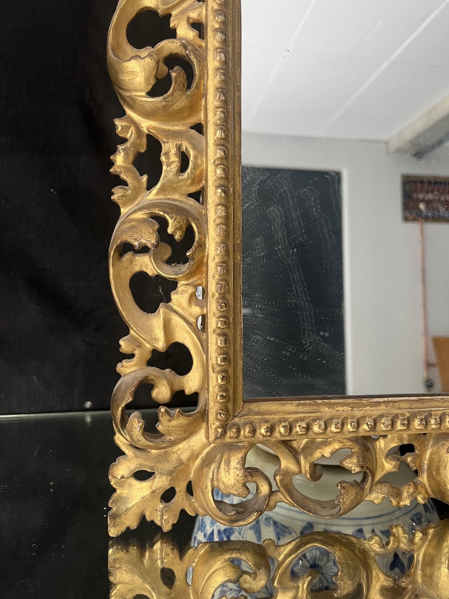 Petit miroir en bois doré XIXéme-photo-2