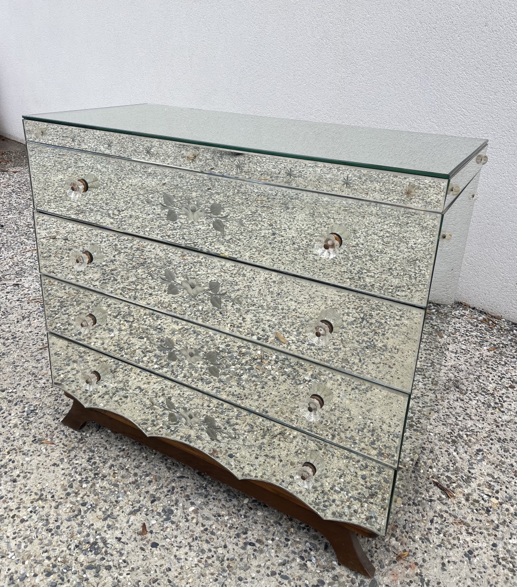 1950s Glass Chest Of Drawers-photo-2