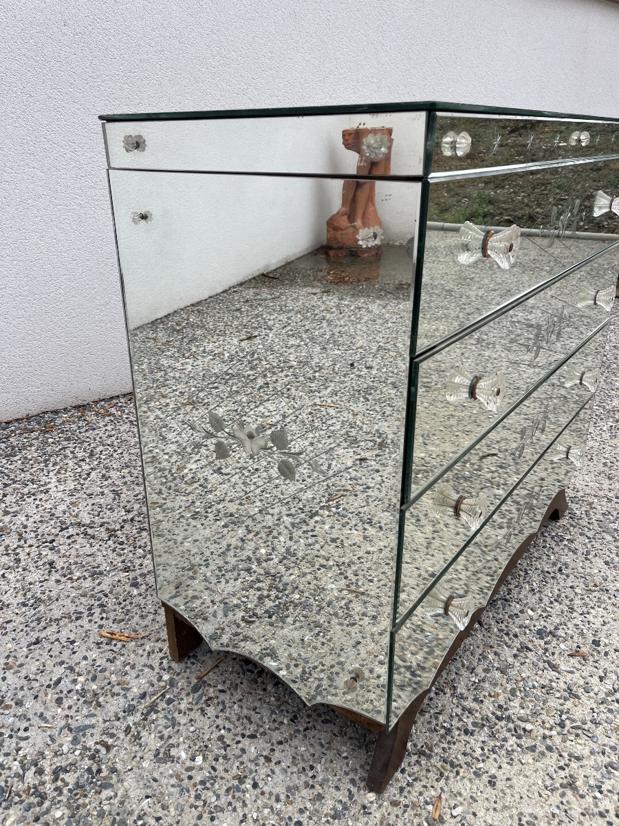 1950s Glass Chest Of Drawers-photo-3