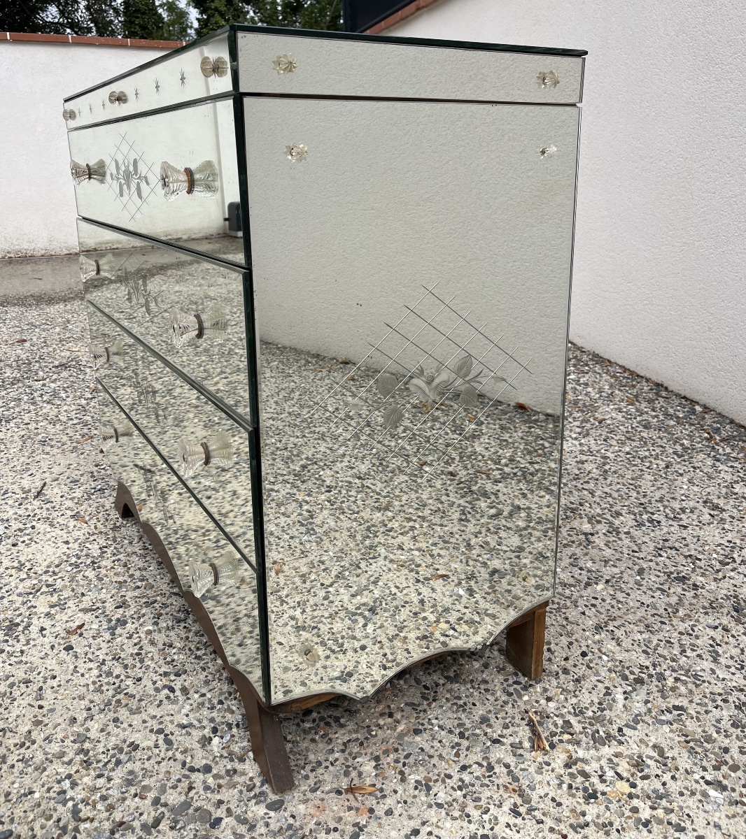 1950s Glass Chest Of Drawers-photo-4