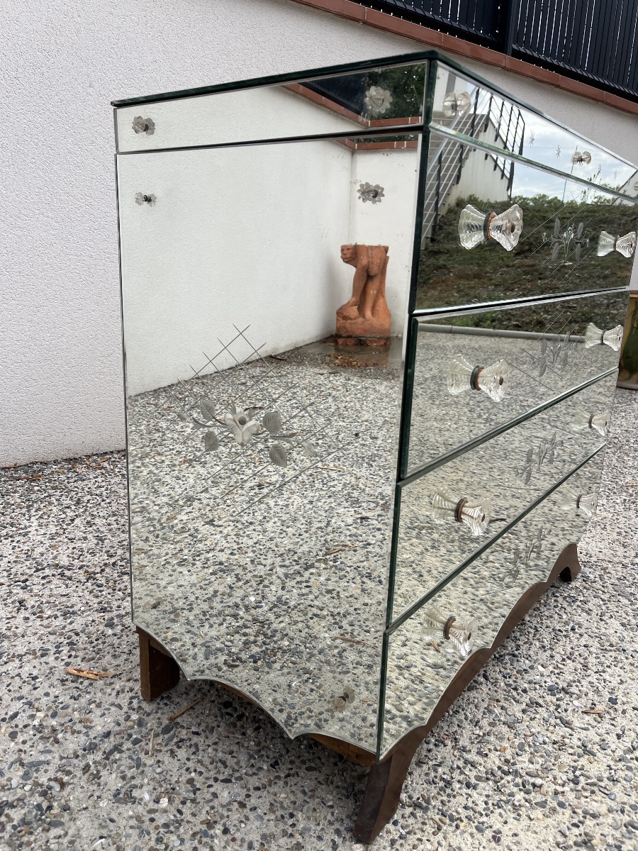 1950s Glass Chest Of Drawers-photo-4