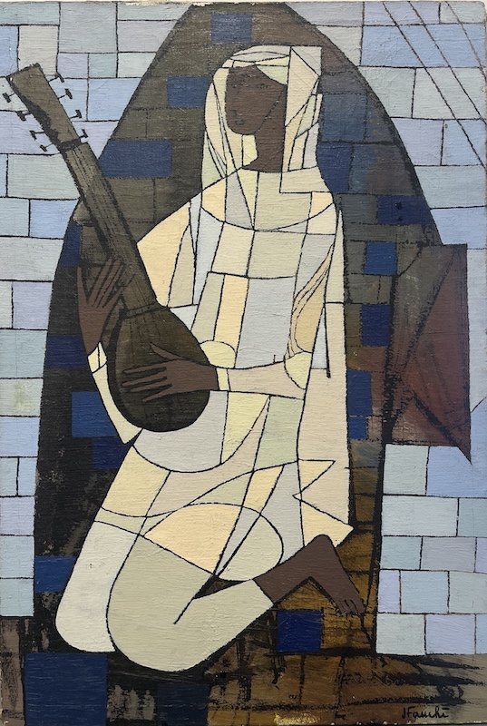 Jacques Fauché (1927-2013) - La femme à la Mandoline