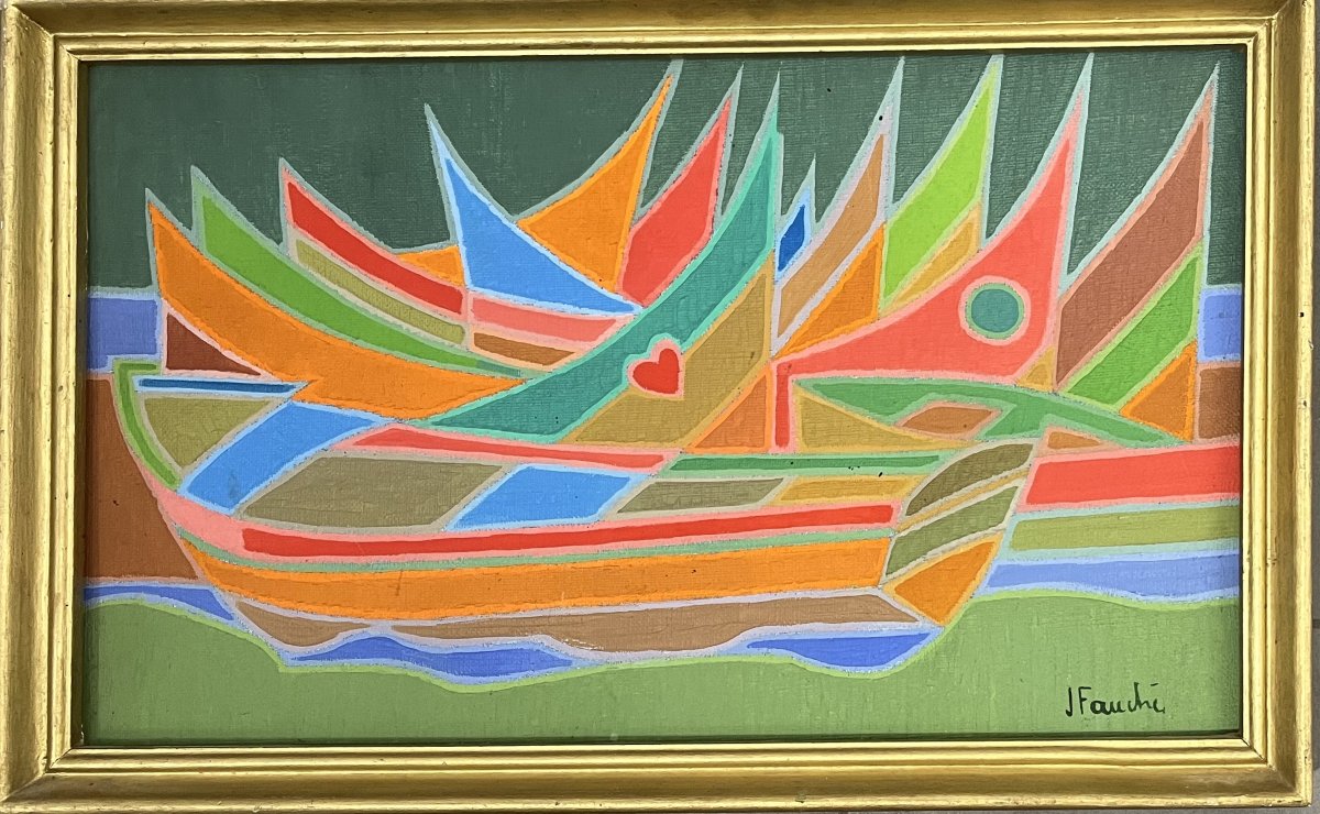 Jacques Fauché - Bateau coloré
