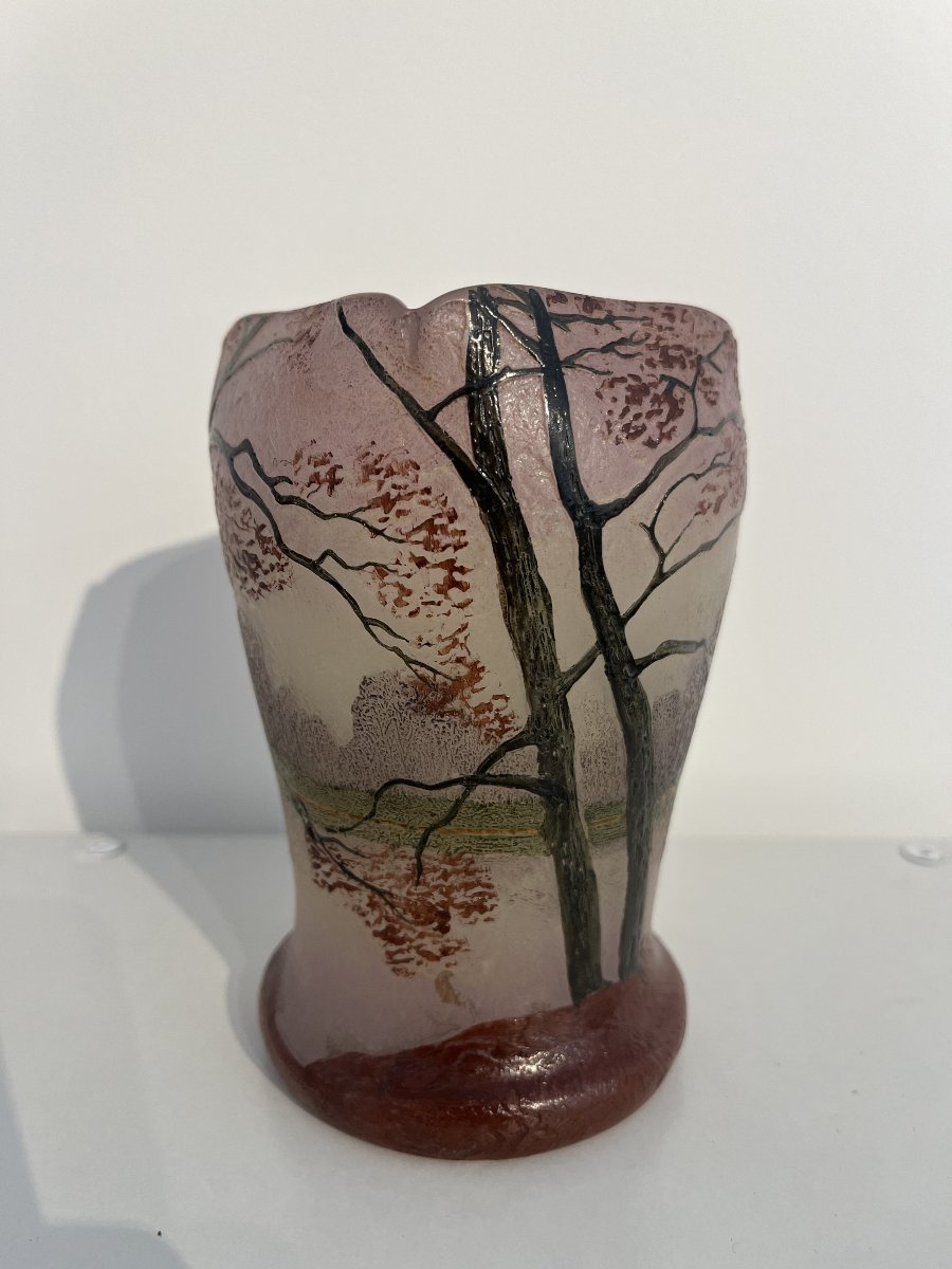 Vase Legras – Paysage automnal