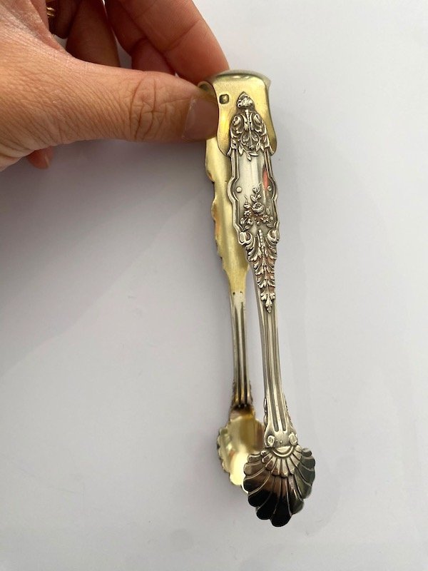 Antique Silver Ice Tongs – Minerva Hallmark-photo-3